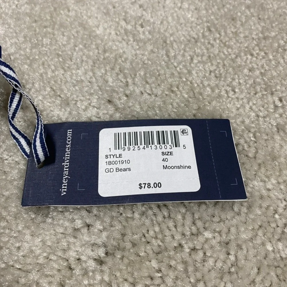 Vineyard Vines Grateful Dead Belt Mens 40 Dancing Bears Canvas Ribbon Navy